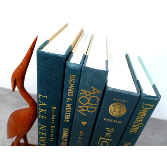 Book decor, teal blue-green decorative books for home decor, staging and props - Picture 9 of 10